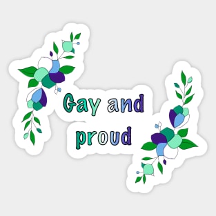 Gay male and proud floral design Sticker